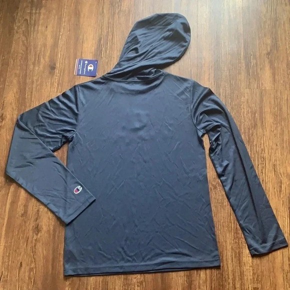Kids Champion Logo Hoodie Shirt Navy Blue - Picture 2 of 9
